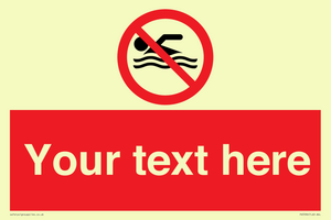 Custom No swimming prohibition Sign